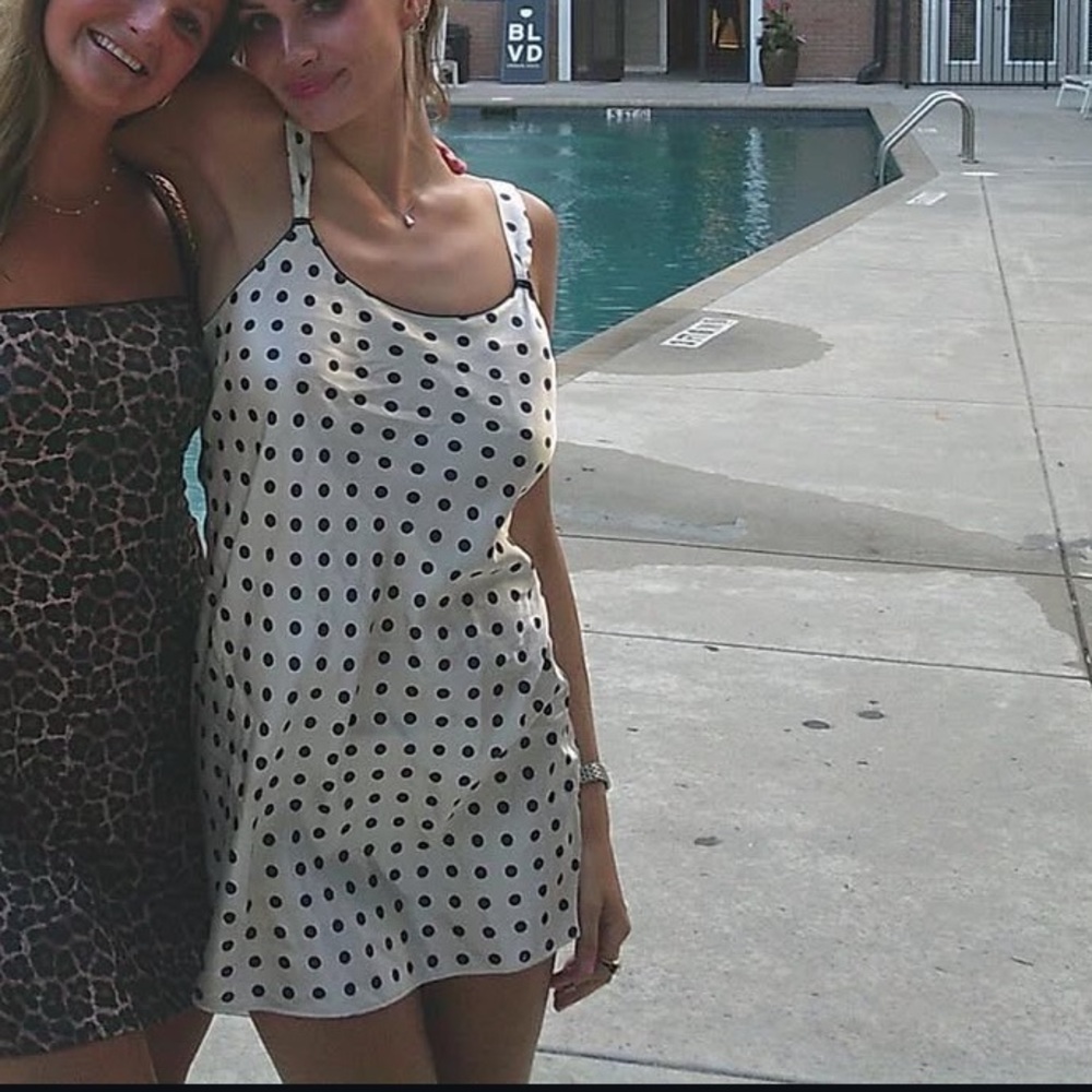 vintage polka dot slip dress